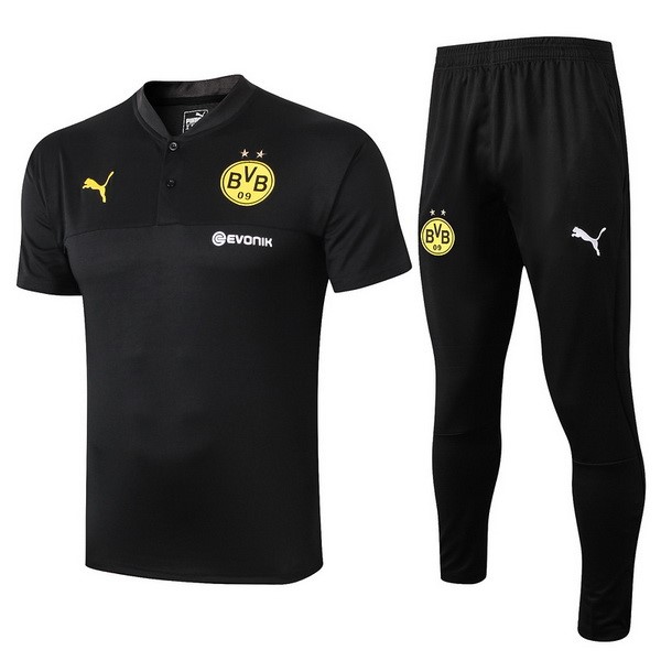 Polo Borussia Dortmund Conjunto Completo 2019-2020 Negro Amarillo